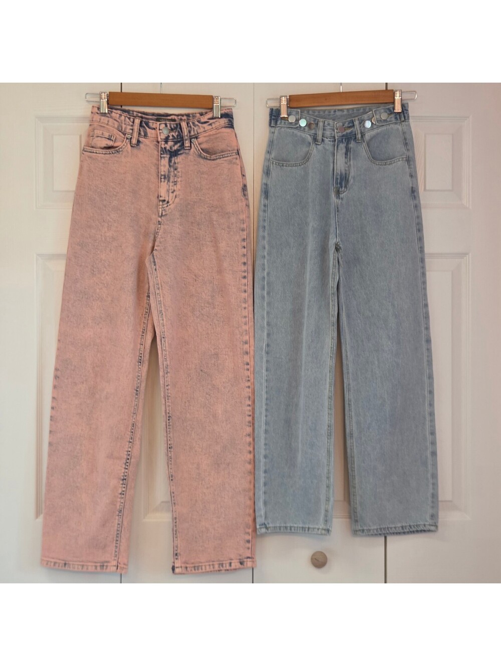 Pink & Blue Wide Leg High Rise Denim Jeans Bundle